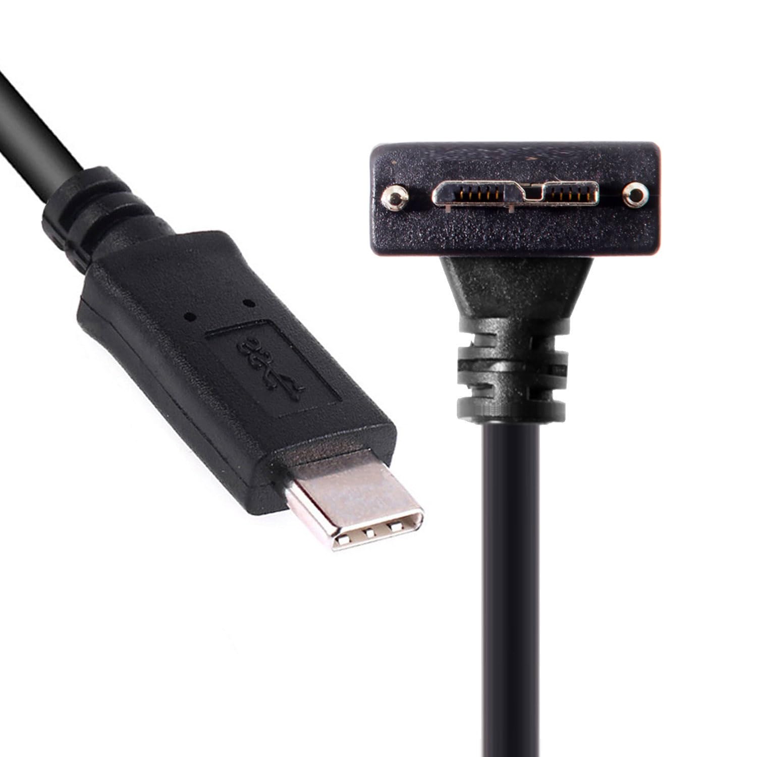 CY Cable 5Gbps USB-C Type-C Host to Micro USB3.0 Screw Mount 90 Degree Up Angled for Industrial Camera Storage
