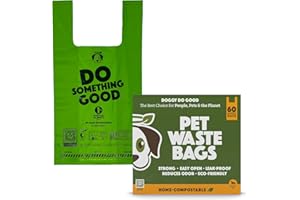 Doggy Do Good Poop Bags for Dogs (60 Ct), Easy Open Dog Poop Bags Rolls, Certified Home Compostable