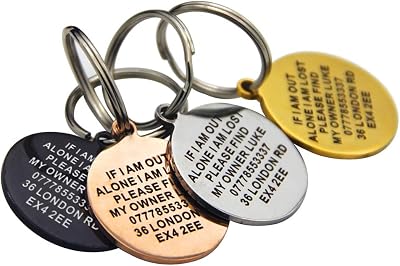Padding Paws Personalised Engraved Dog Tag Tag ID Name UK Hand Finished