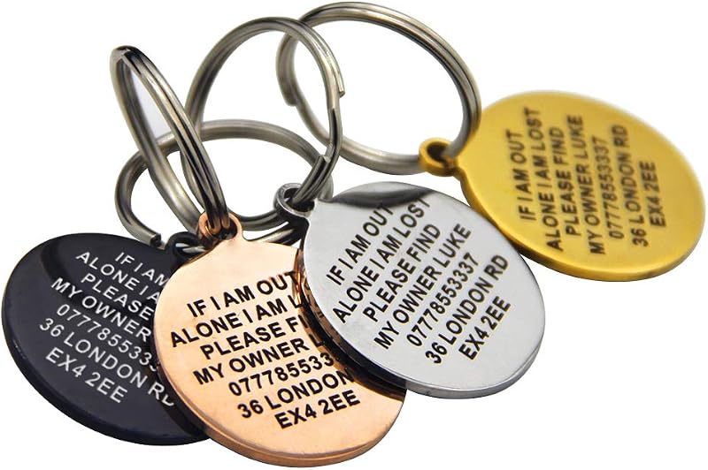Padding Paws Personalised Engraved Dog Tag Tag ID Name UK Hand Finished