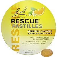 Rescue Remedy Bach RESCUE PASTILLES, Orange and Elderflower Flavour, Lozenges, Natural Flower Essence, Vegetarian, Gluten and
