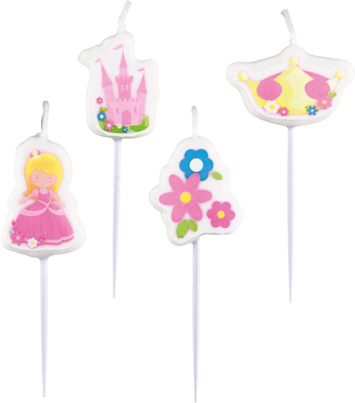 amscan - Mini Figurine - My Princess 9900406 - 4 Candles, Mehrfarbig