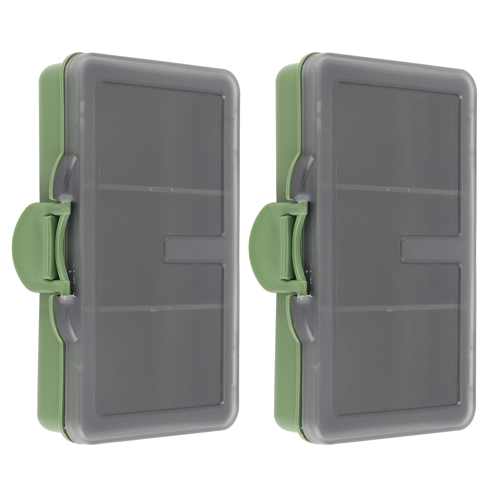 2Pcs Fishing Storage Box , Fishing Tackle Box , Fishing Hook Bait Gadget Box Mini PP Storage Box Case , 3 Compartments Box Organizer , Slim Fly Fishing Box , for Hook Baits Beads Swivels Tube Sleeves