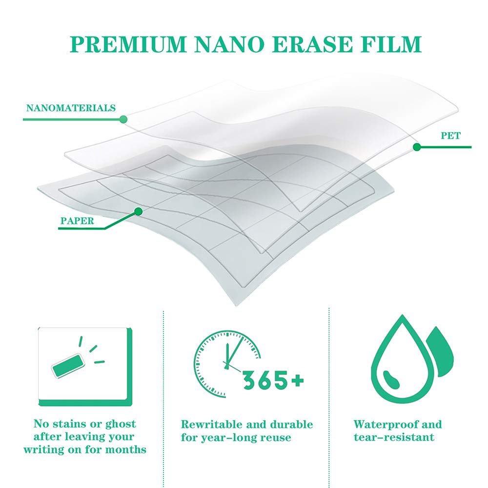 Premium Nano Erase Film Wall Calendar with Goal Tracker - Large 24\