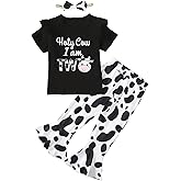 Slanavel Baby Girl Two Years Old Birthday Outfit Toddler 2nd Birthday Clothes Girl Holy Cow I'm Two Outfit Set