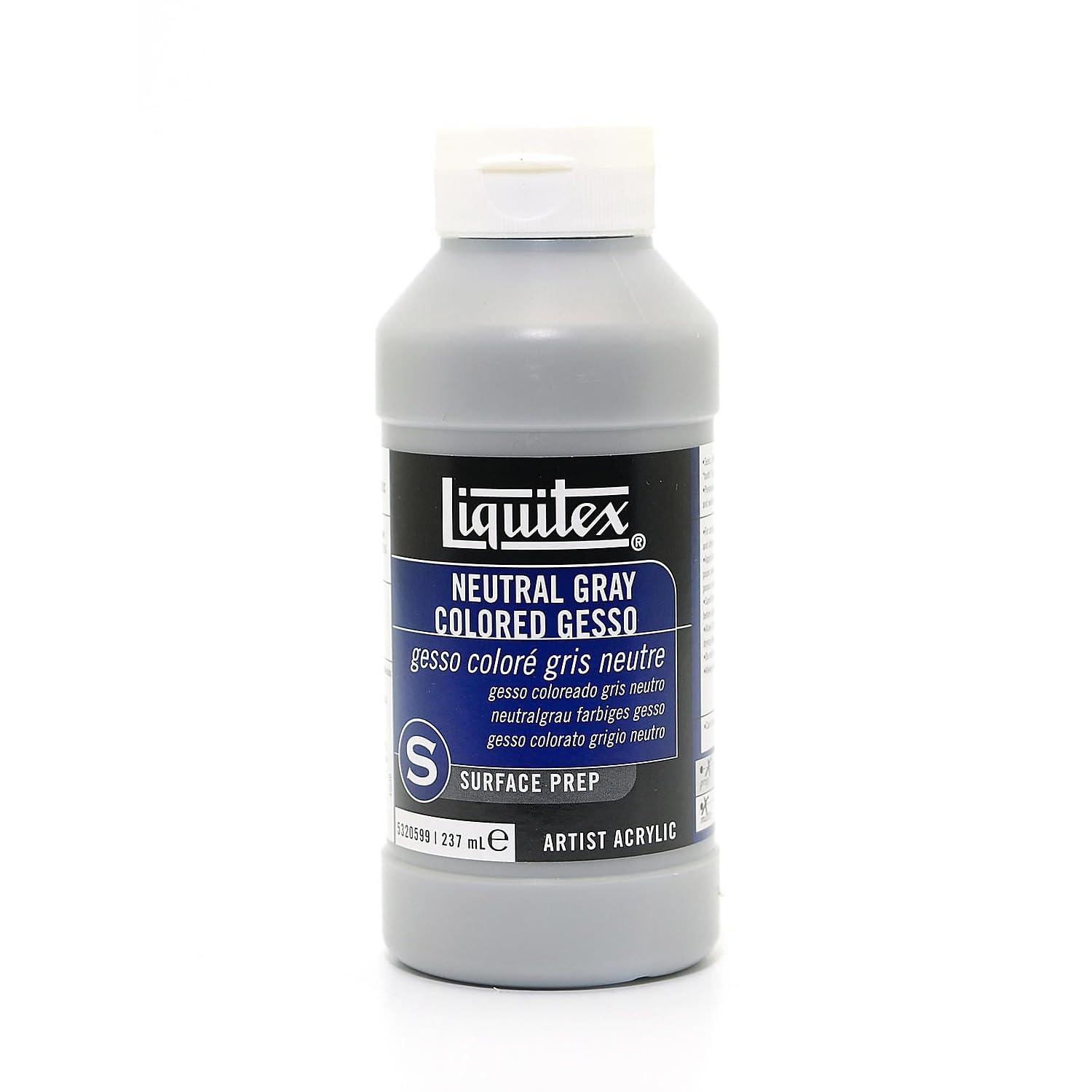 Liquitex 5320599 Professional Neutral Gray Gesso Surface Prep Medium, 237 ml