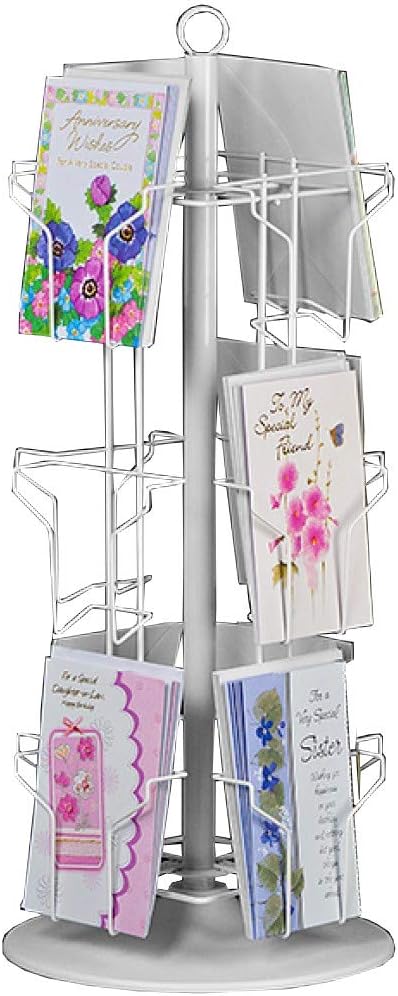 Amazon Com Display Spinner Rack 12 Pocket White Countertop