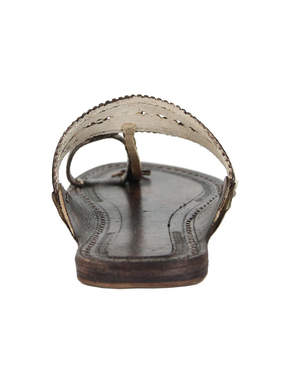 ekolhapuri punching design dark brown authentic handmade genuine leather kolhapuri women sandal