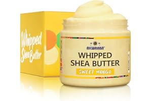 AKWAABA Whipped Shea Butter (Sweet Mango) - Nourishes, Moisturizes & Soothes | Pure Shea Butter | No Dyes & Parabens | 12 oz / 340 g