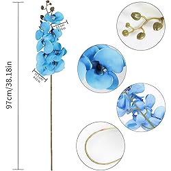 ICBOX Blue Orchids Artificial Flowers 6 PCS Fake