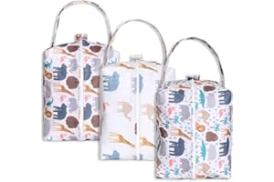 Lmbabter Baby Diaper Wet Dry Bag - 3PCS Diaper Organizer Bag Nappy Pouch Water- resistan Diaper Pod for Baby Diaper Bag,Gym Bag，Travel Bag （Zoos）