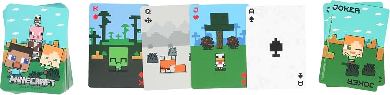 Minecraft Boîte de cartes à jouer sous licence officielle, jeu de cartes standard pour garçons et filles, coffret cadeau et marchandise
