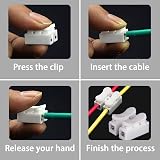 Ulable 30pcs White No Soldering Quick Cable Wire Connector 2 Channel view 4