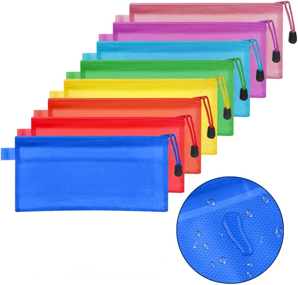 FOCCTS 16 Pcs A6 Zipper File Bags