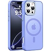Newfuture Designed for iPhone 16 Pro Case with Magnetic [13 FT Military Drop Protection] [Compatible with Magsafe] Slim Translucent Matte Shockproof with Anti-Fingerprint Phone Case,Light Purple