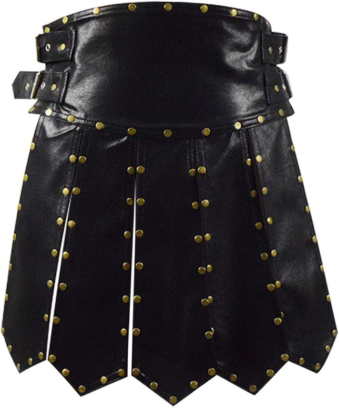 Unisex Adult Gladiator Leather Skirt Costume Medieval