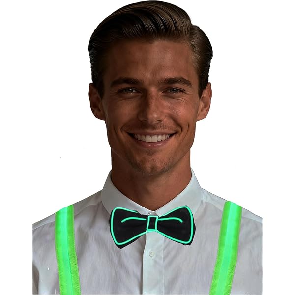 glow in the dark bow tie and suspenders