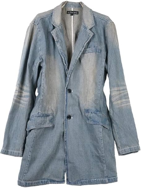 Amazon メンズナーレ Mensnare ブラスト加工 Usedデニム チェスターコート メンズ ロングコート I 17 コート ジャケット 通販