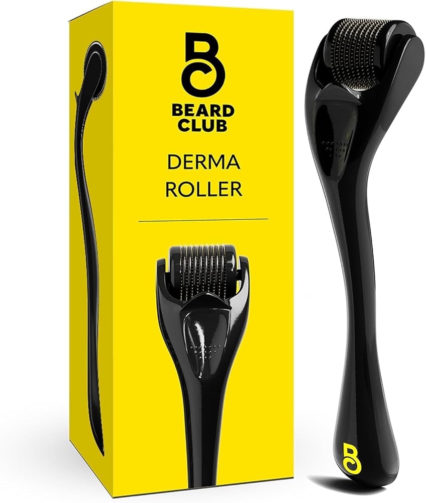 The Beard Club Derma Roller for Face, Body and Scalp - Microneedling for Men and Women with 540 Titanium Microneedles - Beard
