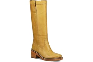 VOMIYALL Banana Women's Knee High Boots Comfortable Chunky Block Heel Long Boots for Women Square Toe Boots Low Heel Womens Boots.