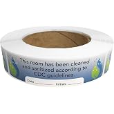 This Room Has Been Cleaned and Sanitized Labels Removable Adhesive 1 x 4 Inch 500 Total Labels