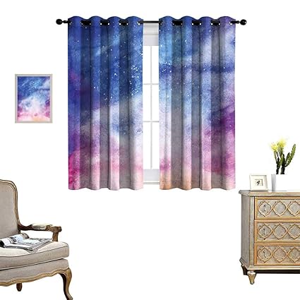 Amazon Com Homehot Navy And Blush Window Curtain Drape Watercolor