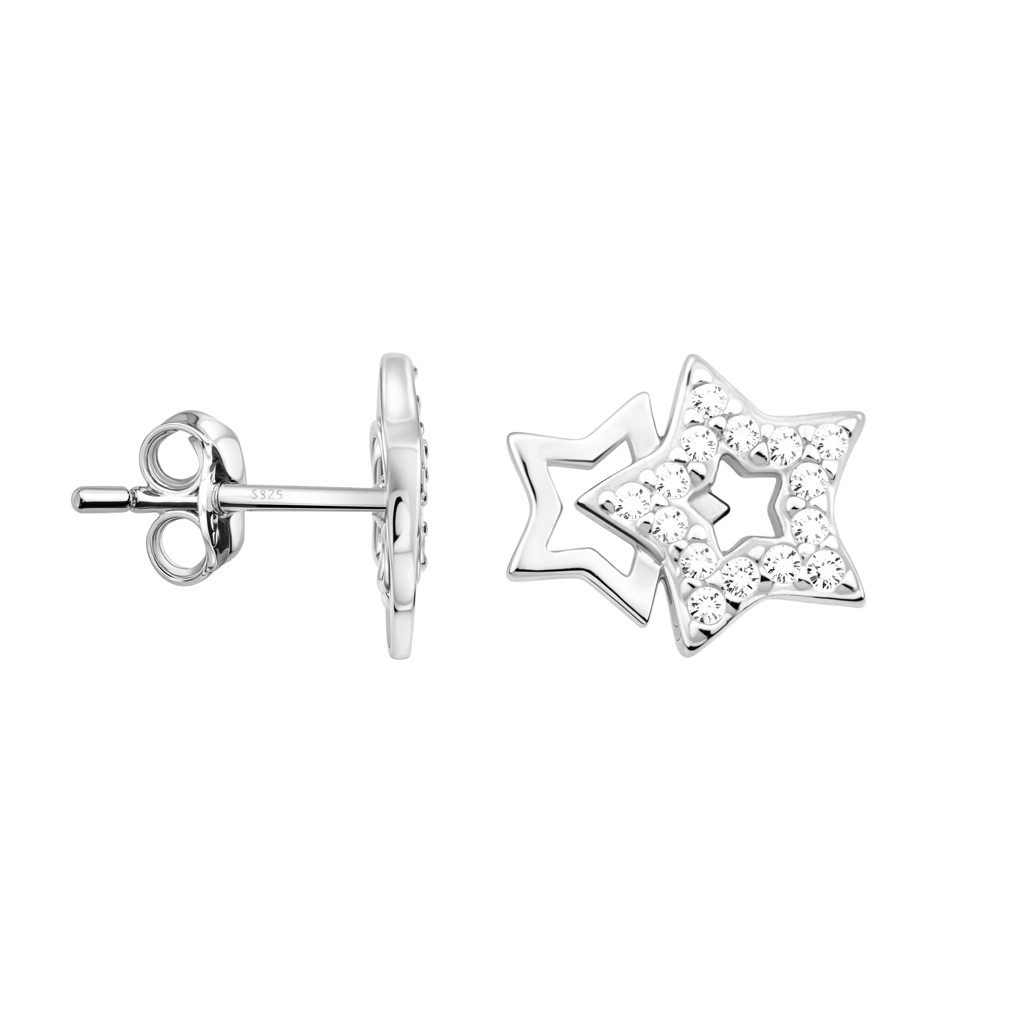 SOFIA MILANI - Women's Earrings 925 Silver - With Zirconia Stones - Star Stud Earring - E0838