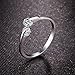 Difines Redbarry 18k Platinum Plated Double 0.25ct CZ Tension-mount Engagement Open Rings, Size 7