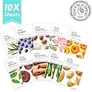 The Face Shop Facial Mask Sheets (10 Treatments), Real Nature [NEW 2017 Version] Full Face Masks Peel Off Disposable Sheet - Set B (Blueberry, Shea Butter, Green Tea, Red Ginger, Bamboo & More)
