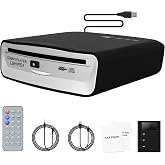 Lehwey USB CD Player for Car, External Car Cd Players with AUX &amp; FM Transmitter, Portable CD Player for Cars Without CD Drive, Anti-Skip, Remote Control, Works with Most Cars, SUVs, Trucks