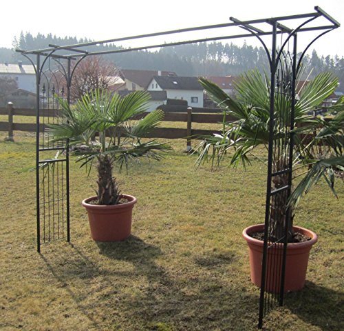 ALEOS. Eleganter XXL Rosenbogen Rankhilfe Pergola aus Metall schwarz Modell 5040 – Bild 7