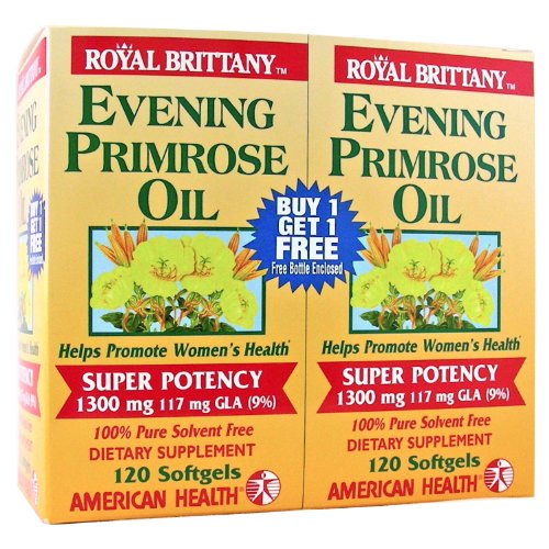 American Health Royal Brittany Evening Primrose Oil 1300 mg Softgels 120 + 120 FREE image