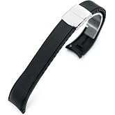 Crafter Blue CX03 Black Quick Release Flexi-Curved FKM Rubber Watch Strap