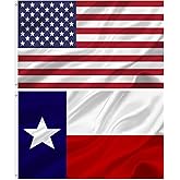 American and Texas State Flag Combo 3x5 Outdoor- Durable 100% Polyester Heavy Duty Fade Resistant US and Texas Flags Banner wall decor indoor