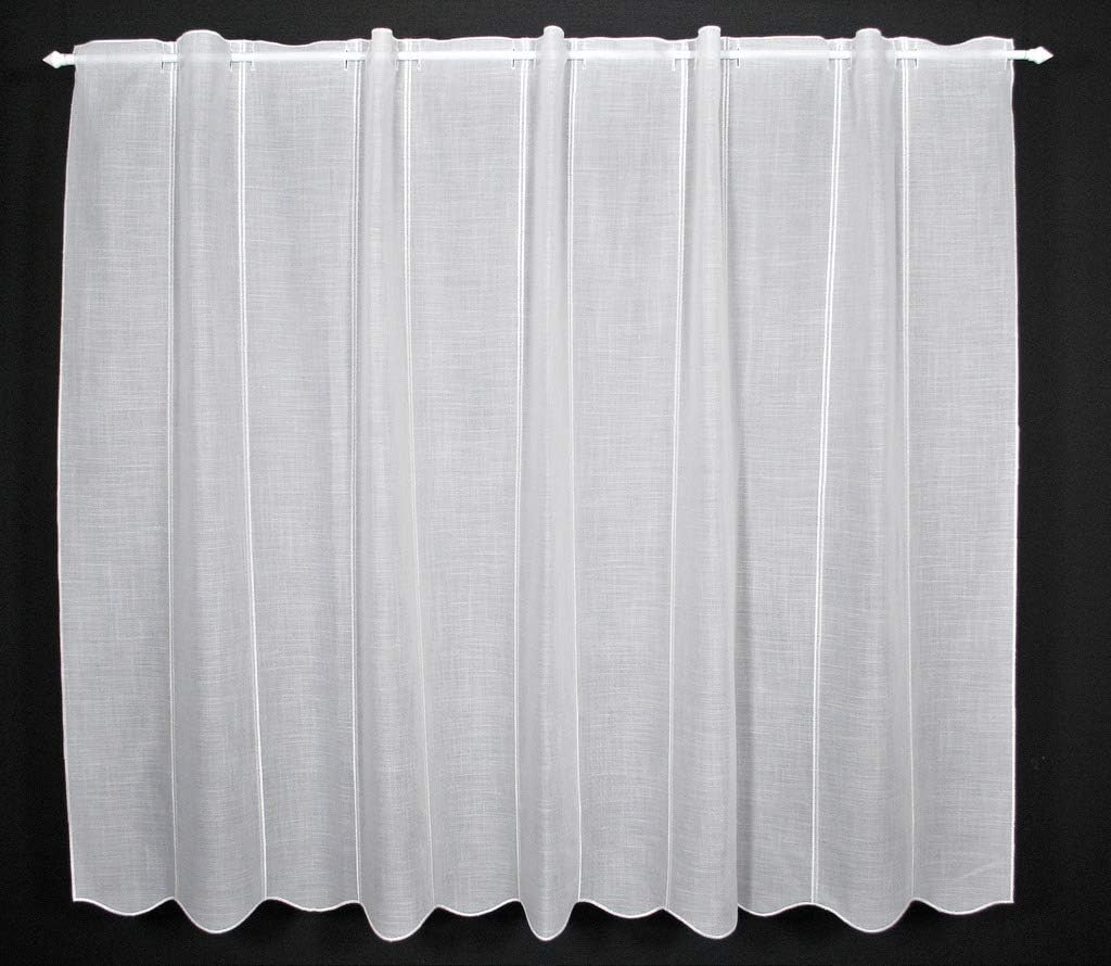 Scheibengardine Käseleinenoptik 120 cm hoch | Breite der Gardine durch