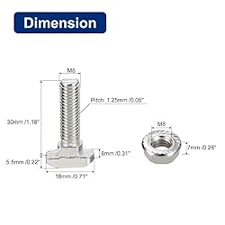 uxcell M8x30mm T Slot Drop-in Bolt and M8 Hexagon