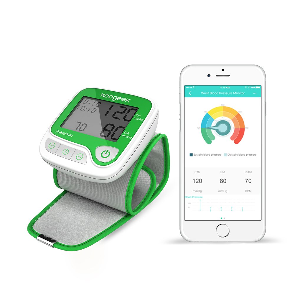 Koogeek Bluetooth Smart Misuratore di Pressione Sanguigna Elettronico da Polso--Apple & Android Compatibile
