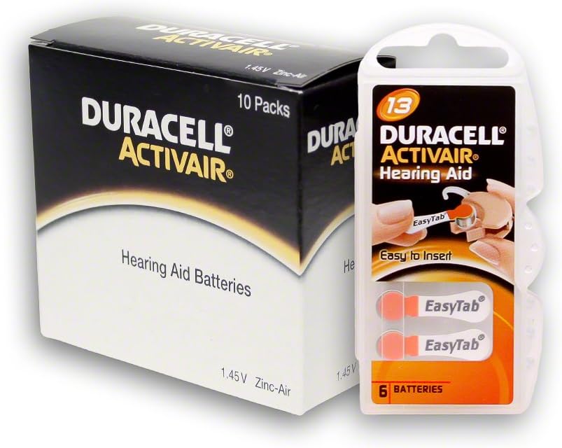 Duracell Activair Hearing Aid Batteries x60 Type 13 Orange, Oragnge - Image 5