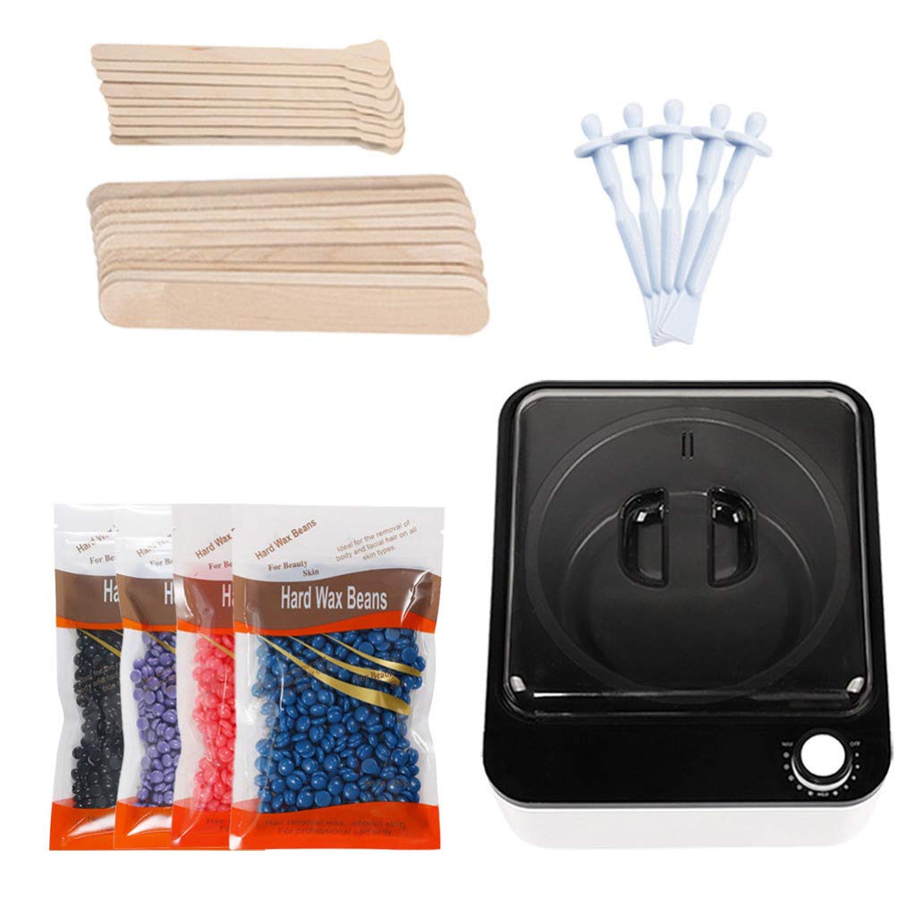 FRCOLOR 8PCS Women Waxing Kit Home Wax Warmer With Hard Wax Beans Nonstick pan