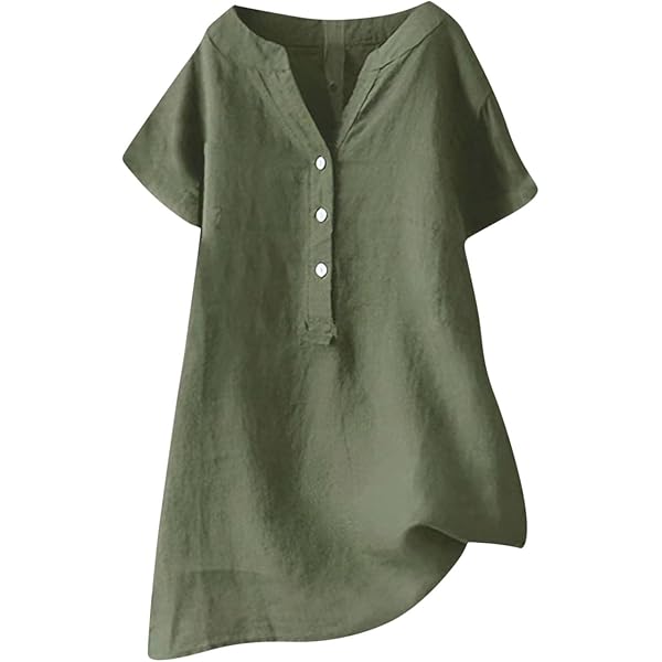Generic Linen Tops for Women Loose fit Women Long Sleeve