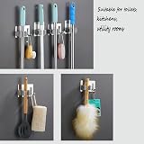 Fayvosiue 2PCS Mop Broom Holder Wall Mount Self Adhesive Stainless Steel Heavy view 4