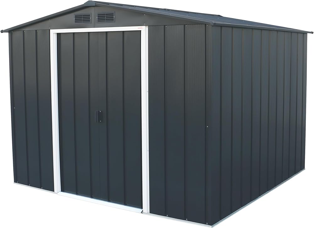Duramax ECO 8 x 8 Metal Garden Storage Shed Anthracite
