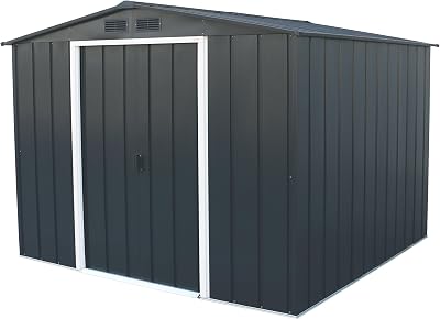 Duramax ECO 8 x 8 Metal Garden Storage Shed Anthracite
