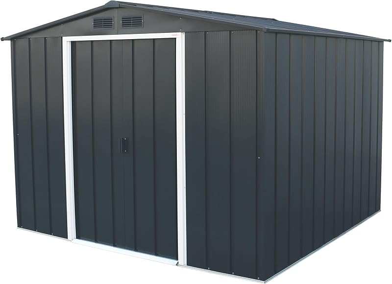 Duramax ECO 8 x 8 Metal Garden Storage Shed Anthracite