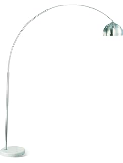Contemporary 66 93 Arched Chrome Floor Lamp With Marble Bas