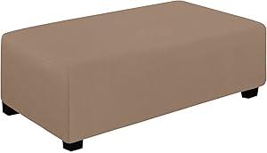 Easy-Going Stretch Ottoman Cover Folding Storage Stool Furniture Protector Soft Rectangle slipcover with Elastic Bottom (XX-Large,Camel)