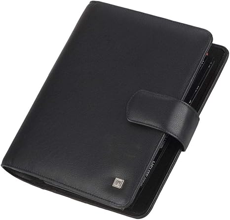 Profi Terminplaner A5 Leder schwarz Terminkalender mit Riegel 