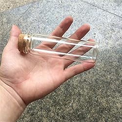 TAI DIAN 90ml Glass Bottles with Cork 37x120x27mm