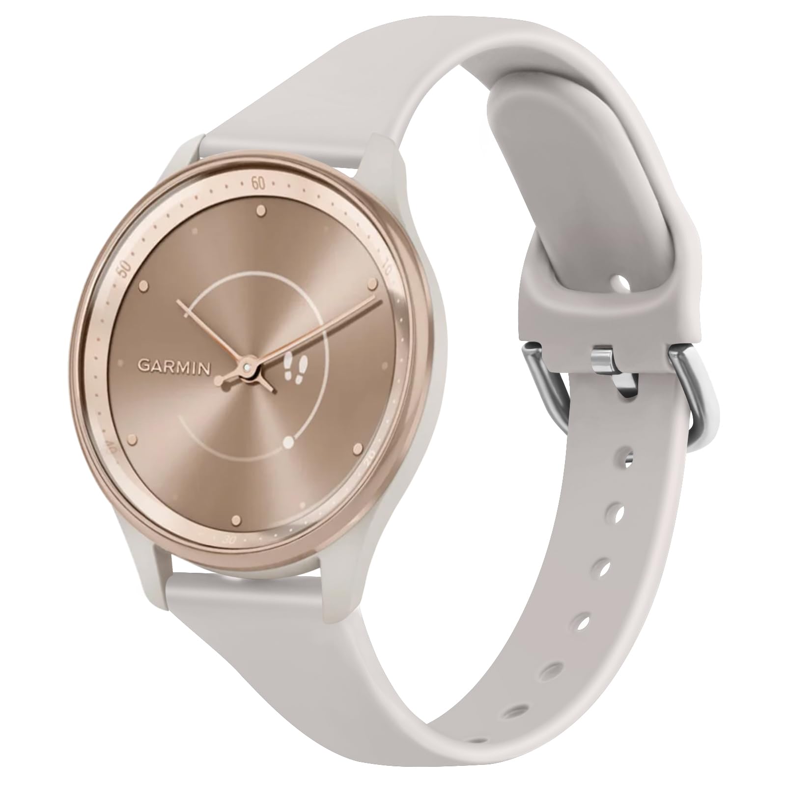 Slim Strap for Garmin Vivoactive 5/Vivomove 3 Strap/Vivomove HR Strap, 20mm Silicone Bracelet Replacement Band for Vivomove LUXE/Vivomove Sport/Vivomove Trend (Starlight)