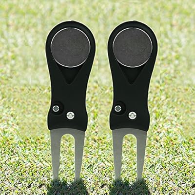 Golf Divot Tool, Smartlife15 Switchblade Divot Repair Tool with Pop-up Button & Magnetic Ball Marker Pitch Mark Lightweight Portable and Foldable, Gifts Choice